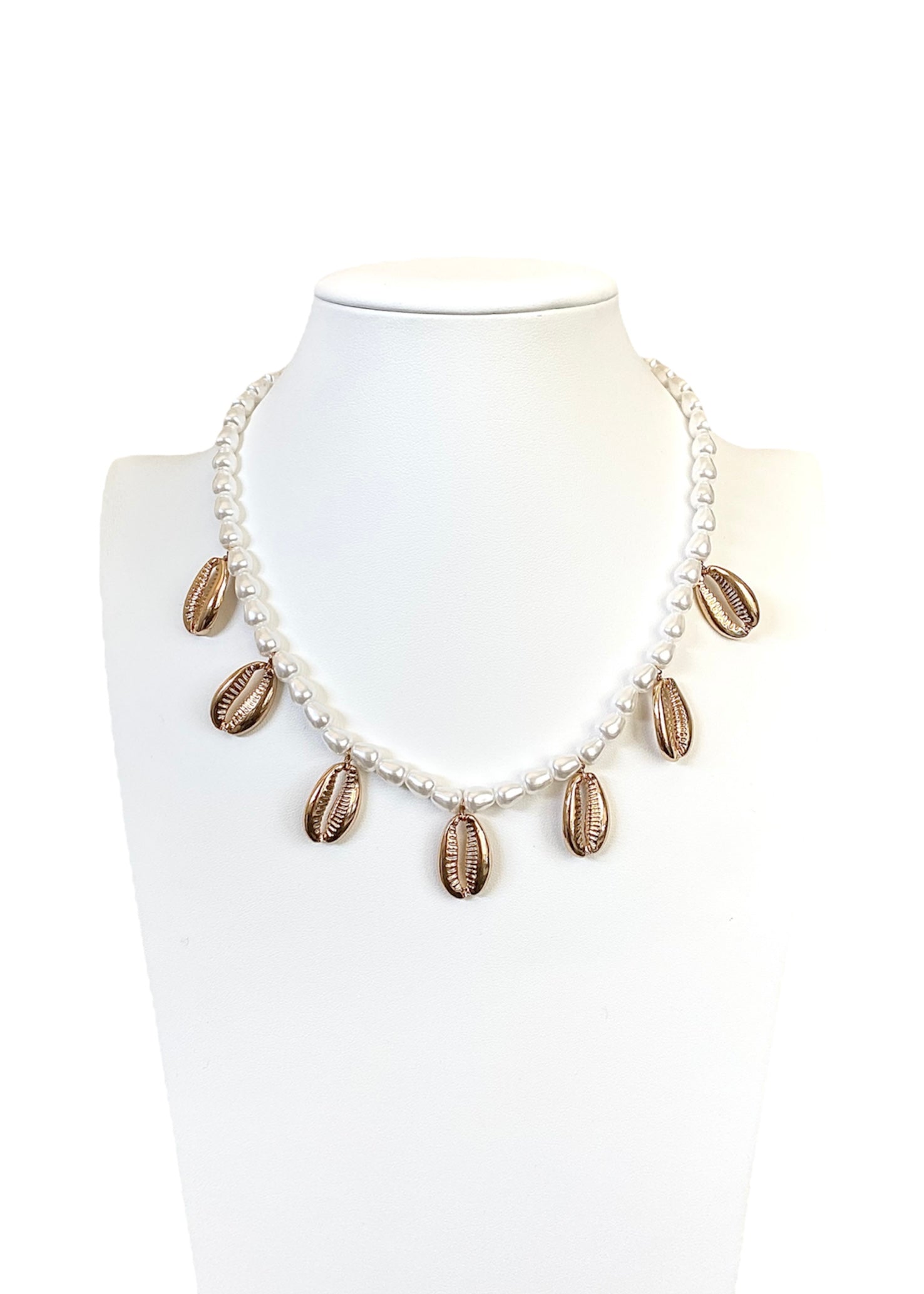 Cowrie shell statement on sale necklace